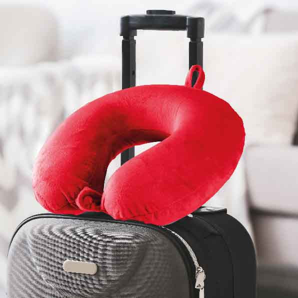 Memory Foam Neck Pillow Red