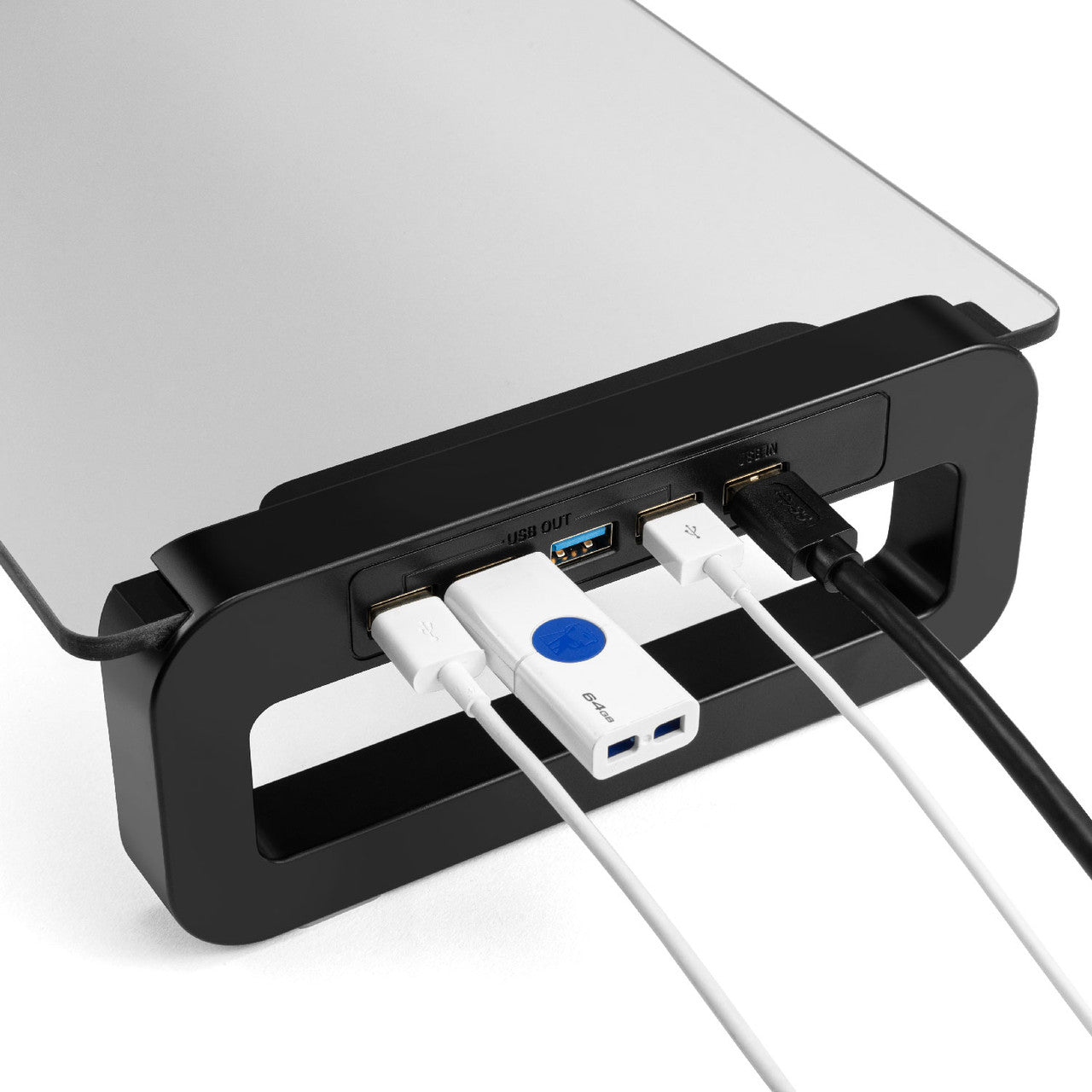 Monitor Desk Stand with USB 3.0 Charging Hub - Black