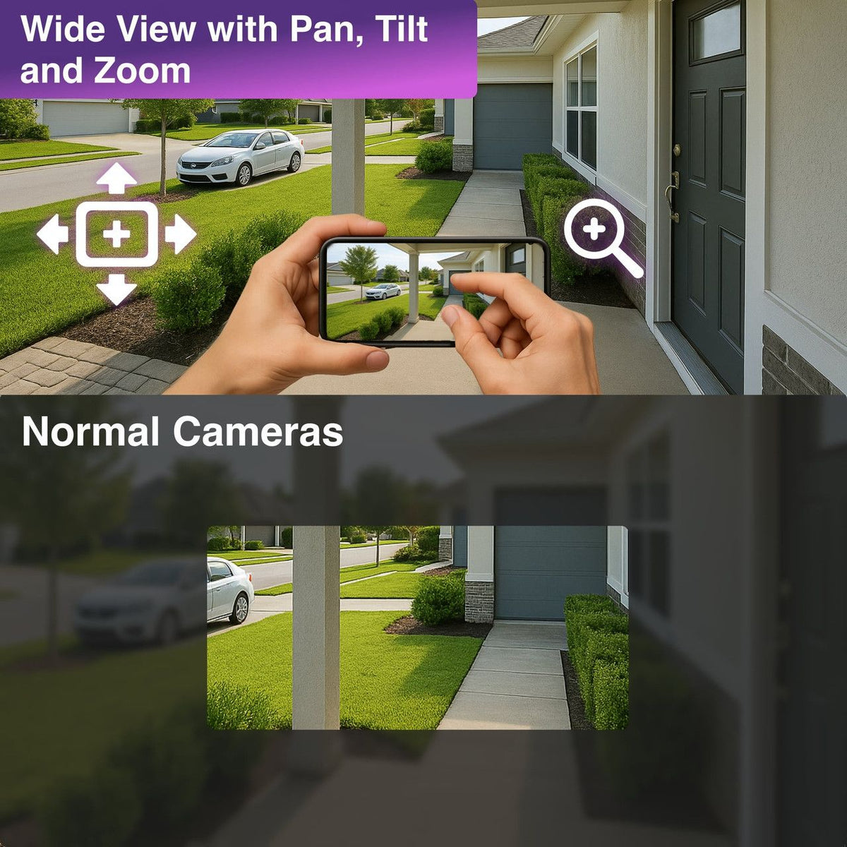 Connect SmartHome 2K Outdoor Security Camera 2 Pack 360 Pan Tilt Colour Night