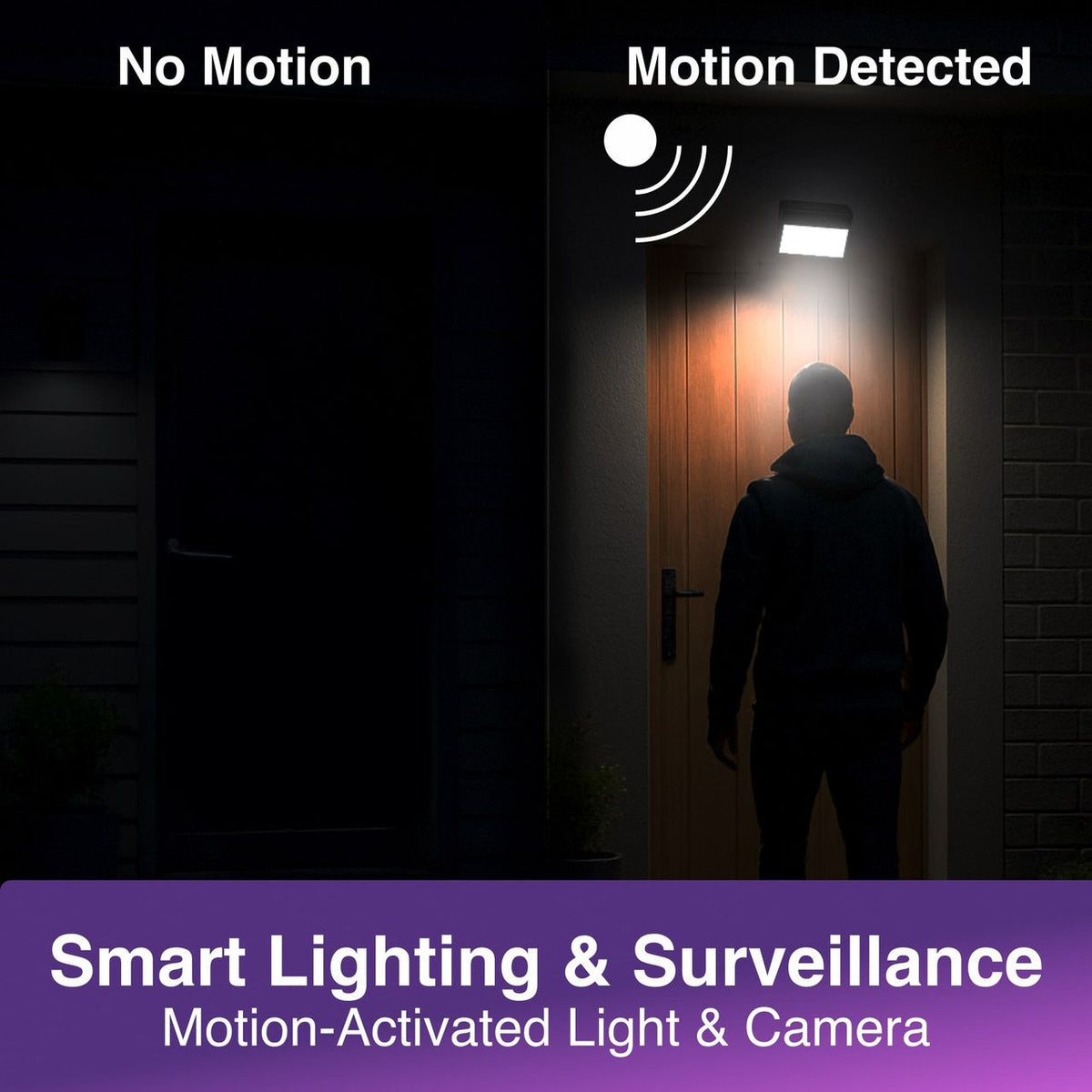 Connect SmartHome Outdoor Wall Light Camera Twin Pack, Solar Security Cam, WiFi