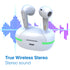 Laser TWS Earbuds with LED Display - White