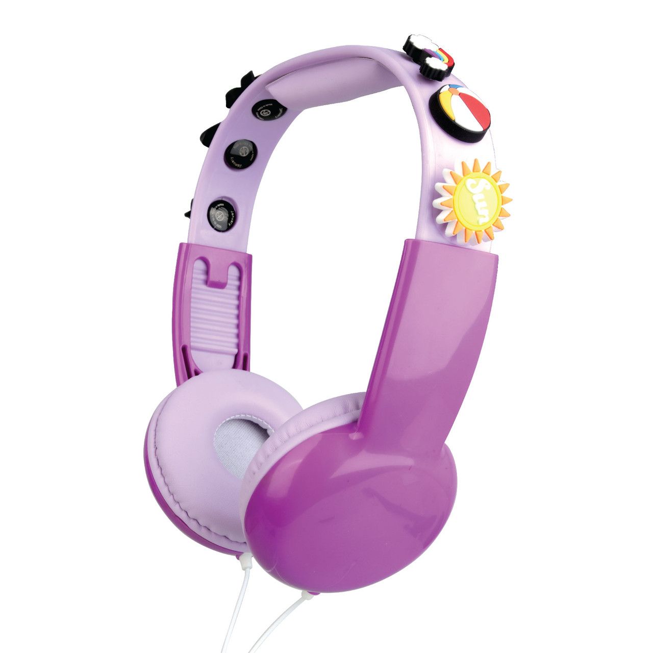 Kids Wired Headphones with Charms Pink