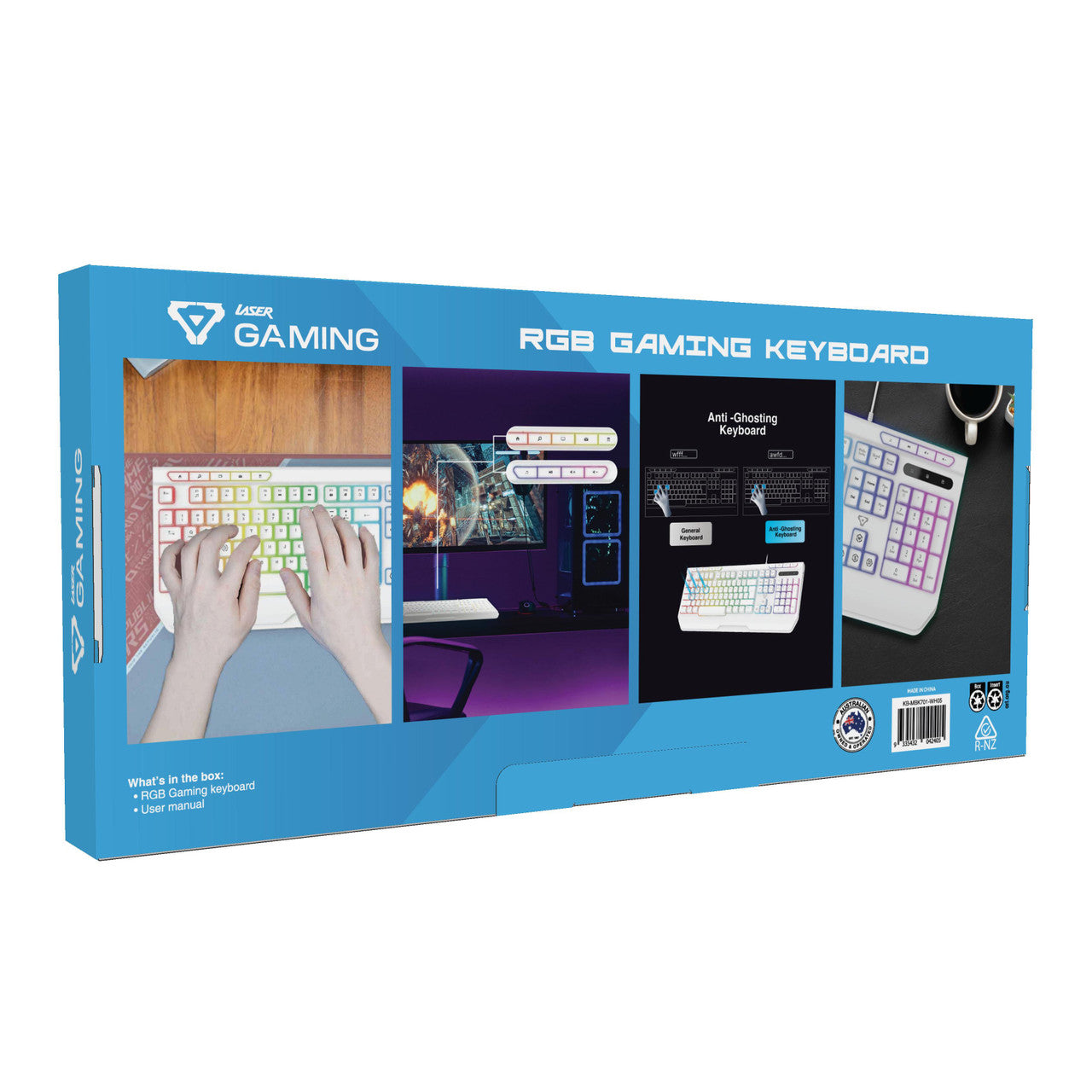 White Gaming RGB Keyboard Full Size with Multimedia Keys