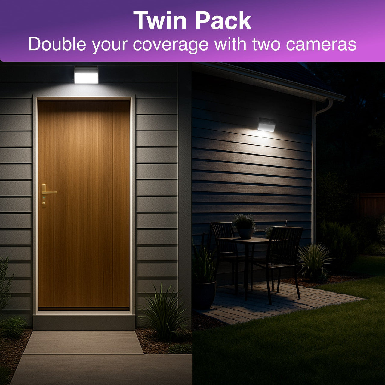 Outdoor Wall Light Camera Twin Pack