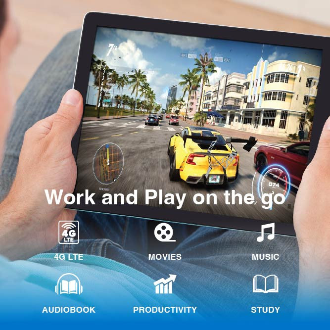 10in 4G Android Tablet with Case and Earbuds