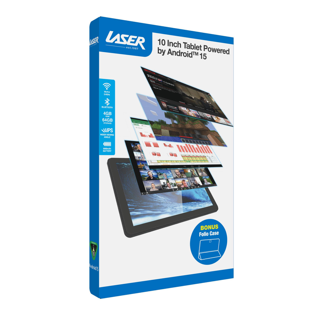 10 Inch Android Tablet 64GB with Case