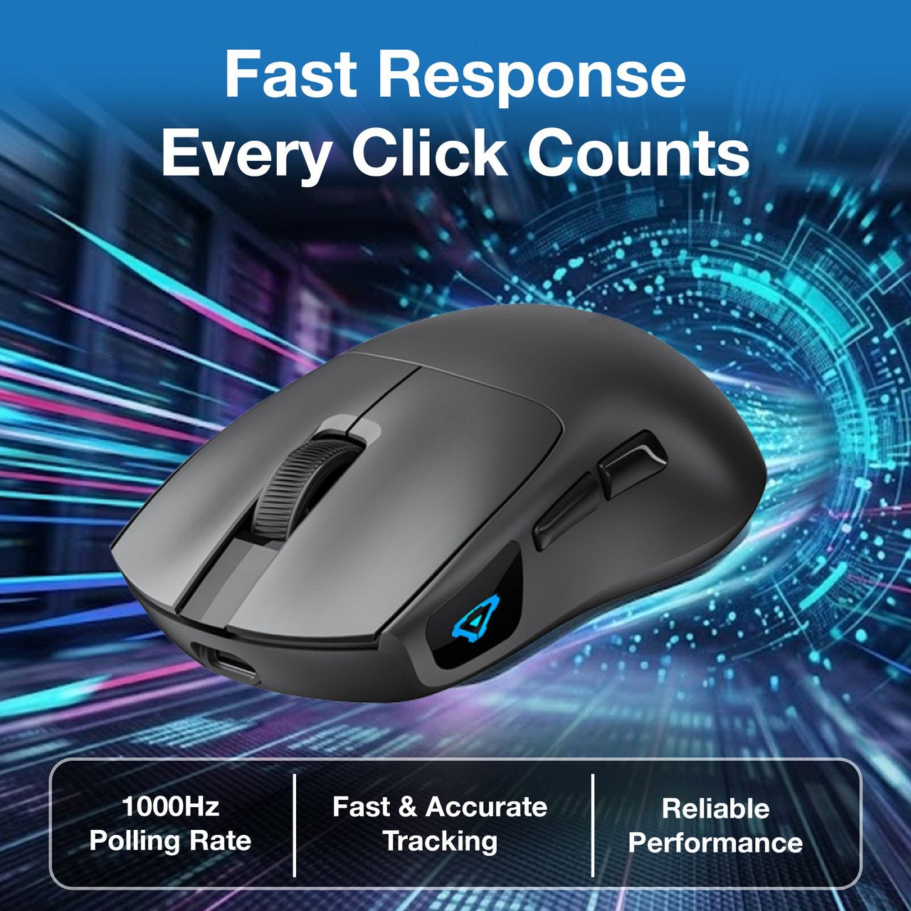 Wireless Gaming Mouse 7200 DPI - Black