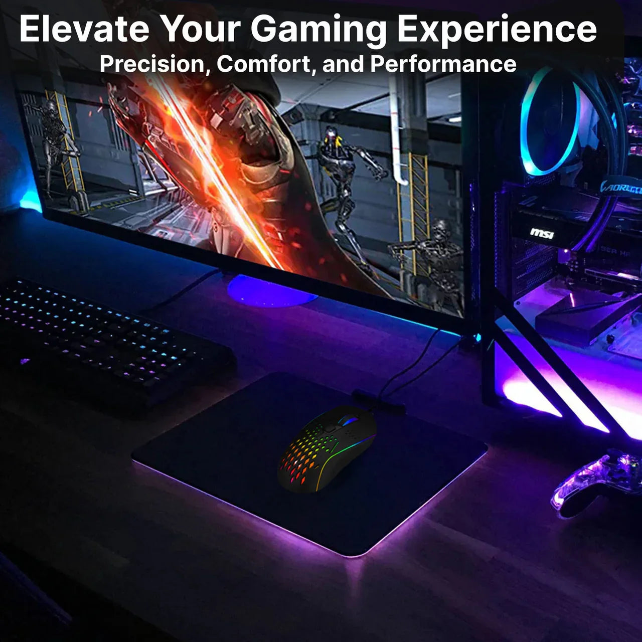 RGB Lightweight Gaming Mouse - Black