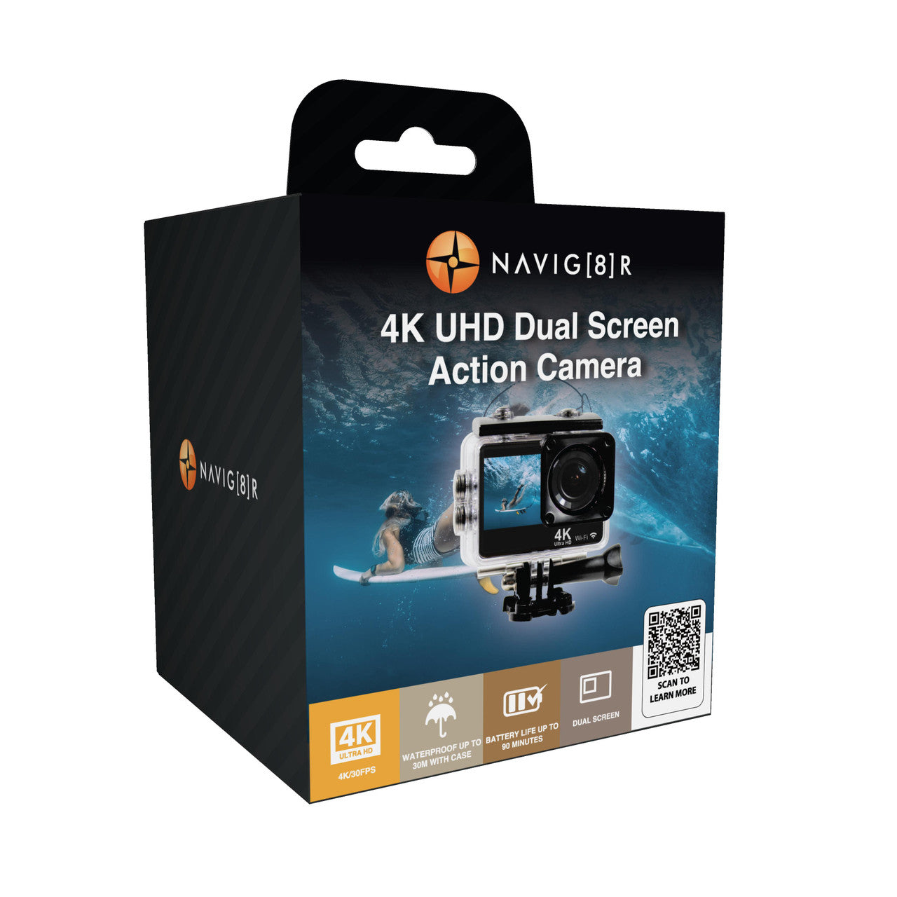 Navig8r Trek 4K Dual Screen Action Camera