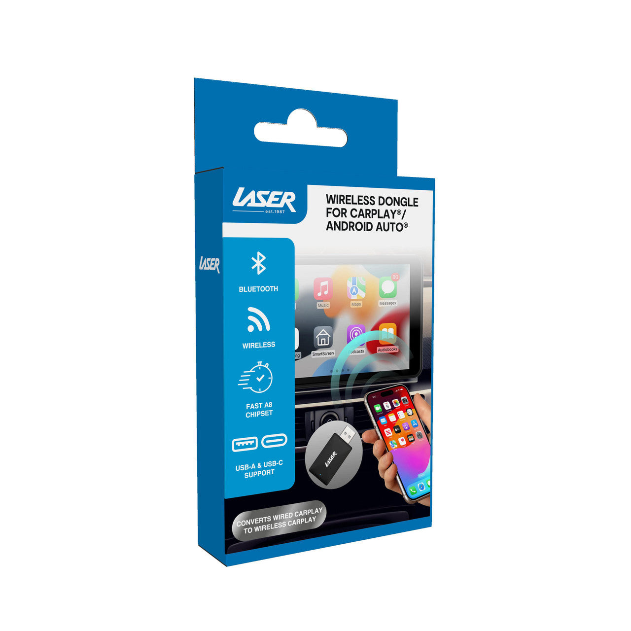 Laser Wireless CarPlay Dongle - Black