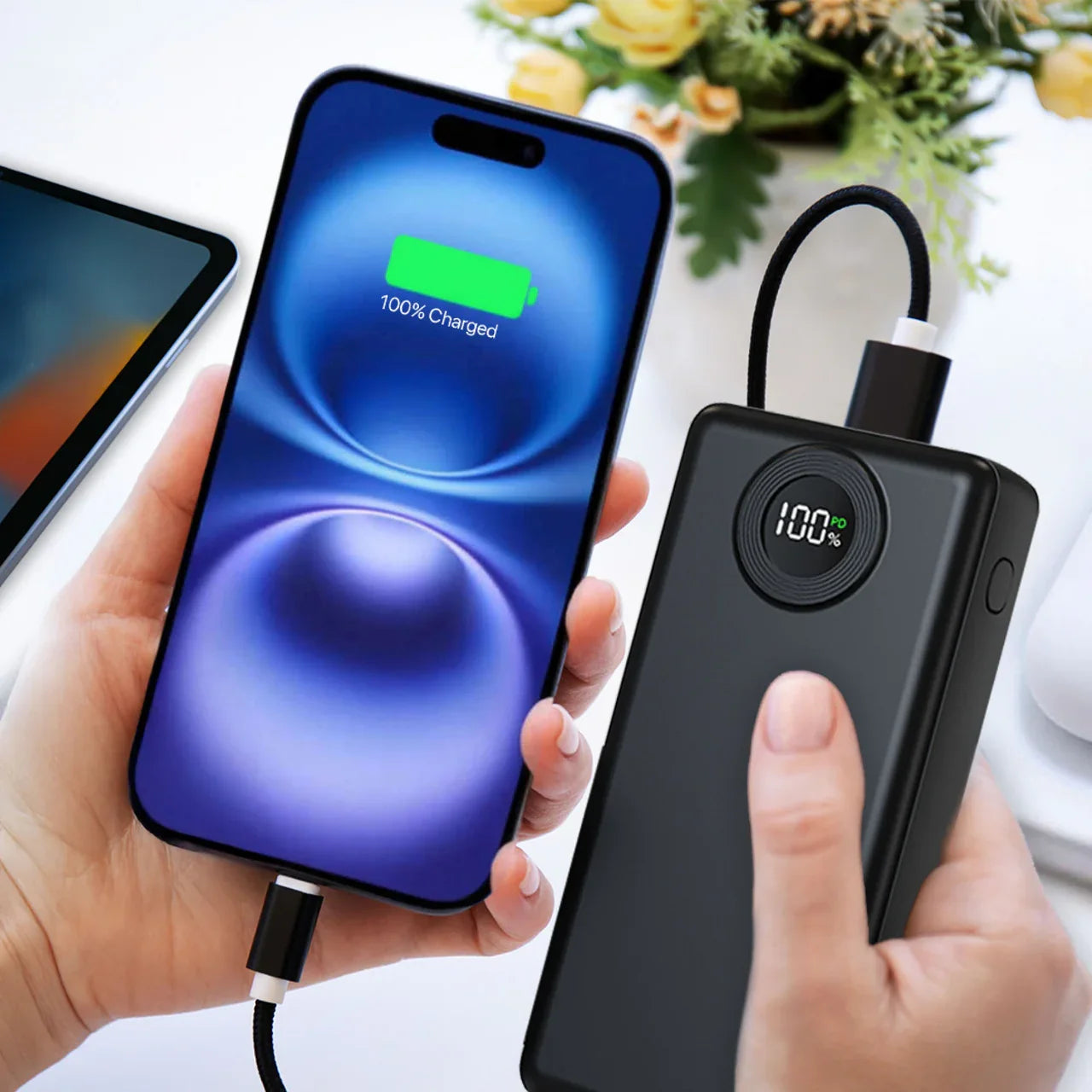 20000mAh Powerbank Battery Display Black