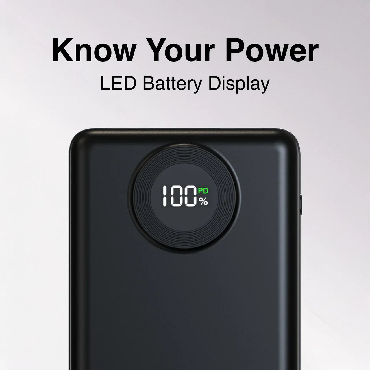 20000mAh Powerbank Battery Display Black