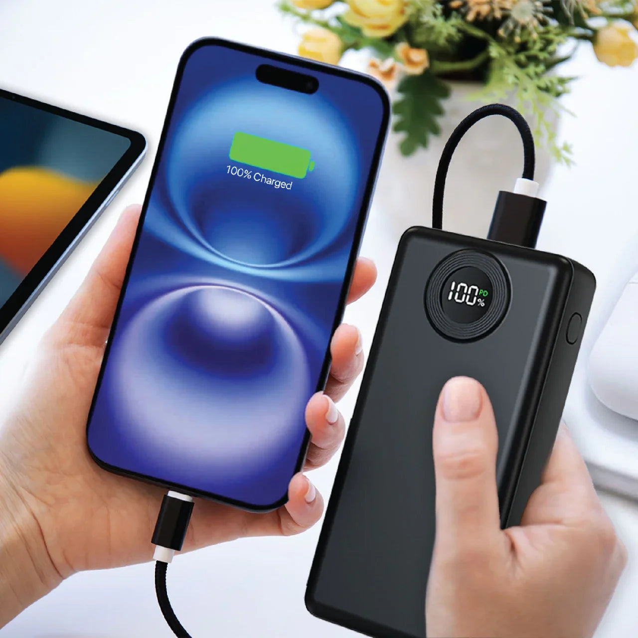 20000mAh Powerbank Battery Display Black