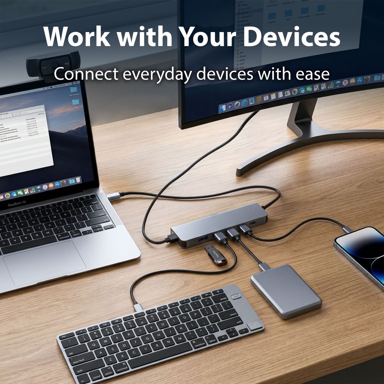 USB-C 6-in-1 Multi-Port Hub with 4K HDMI and 100W PD Charging
