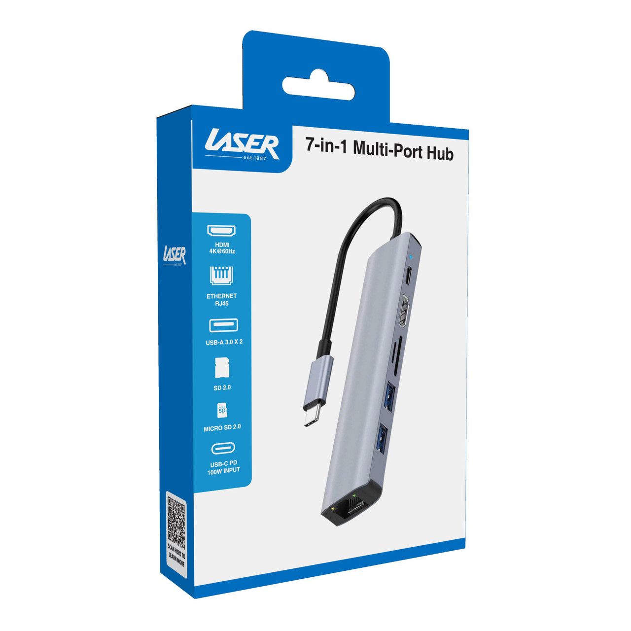 USB-C 7 Port Hub with HDMI and Ethernet