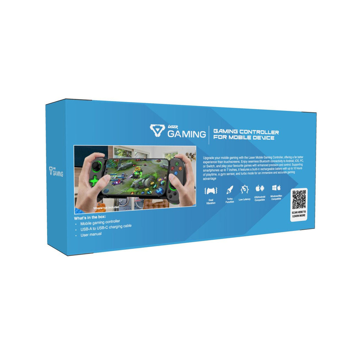 Gaming Controller for Mobile Devices, Bluetooth, 8hr Playtime Battery