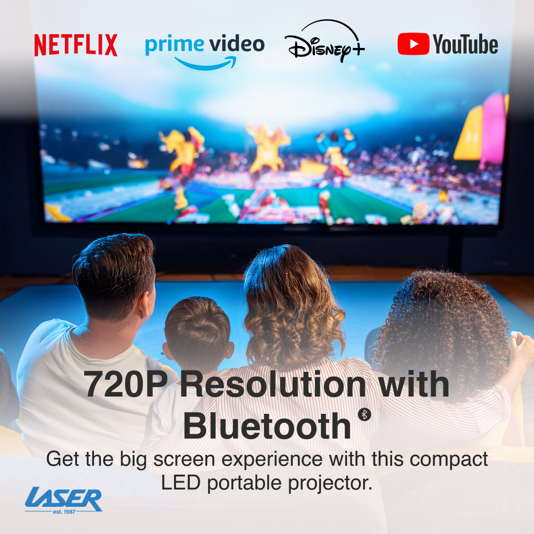 Laser HD Projector with Bluetooth & HDMI