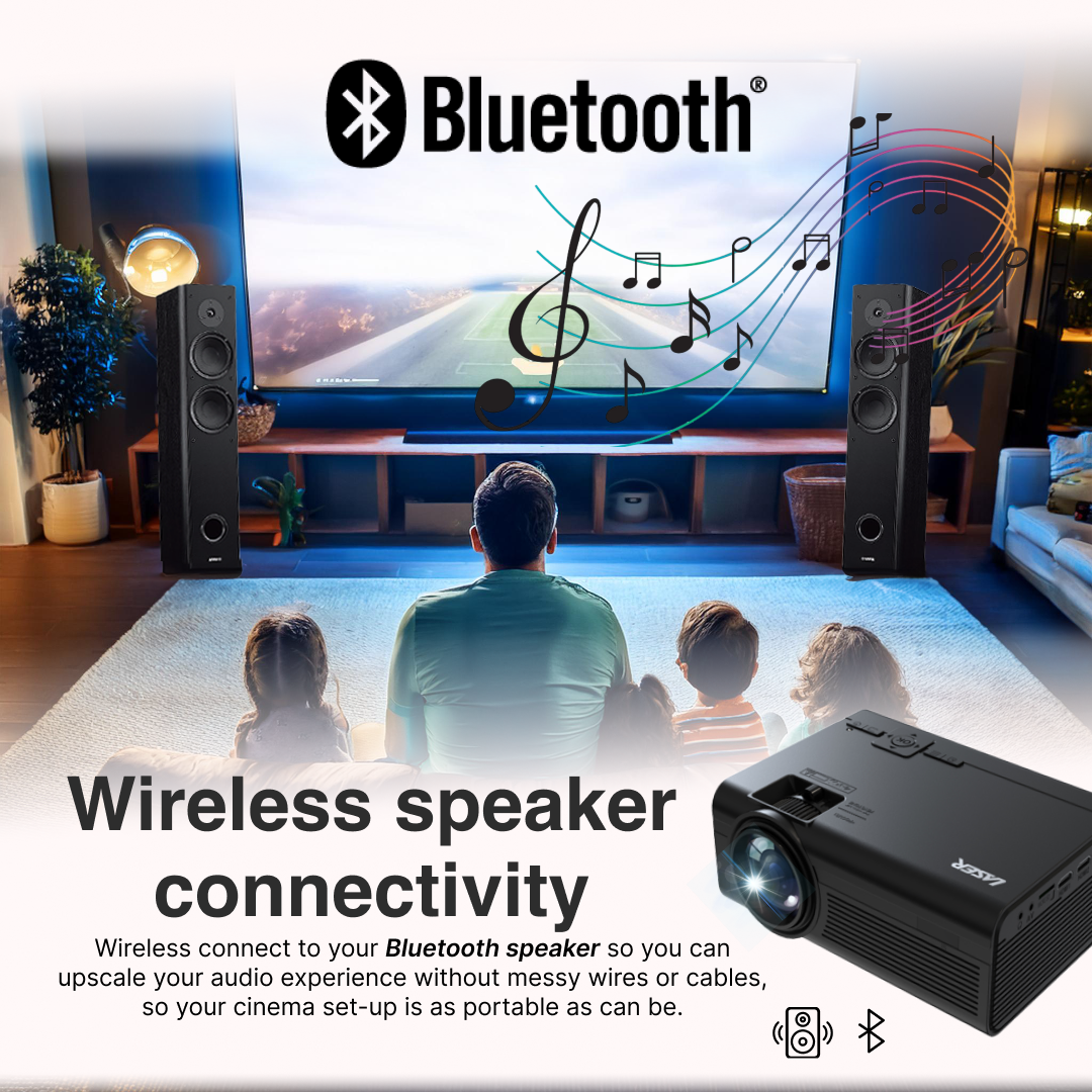 Laser HD Projector with Bluetooth & HDMI