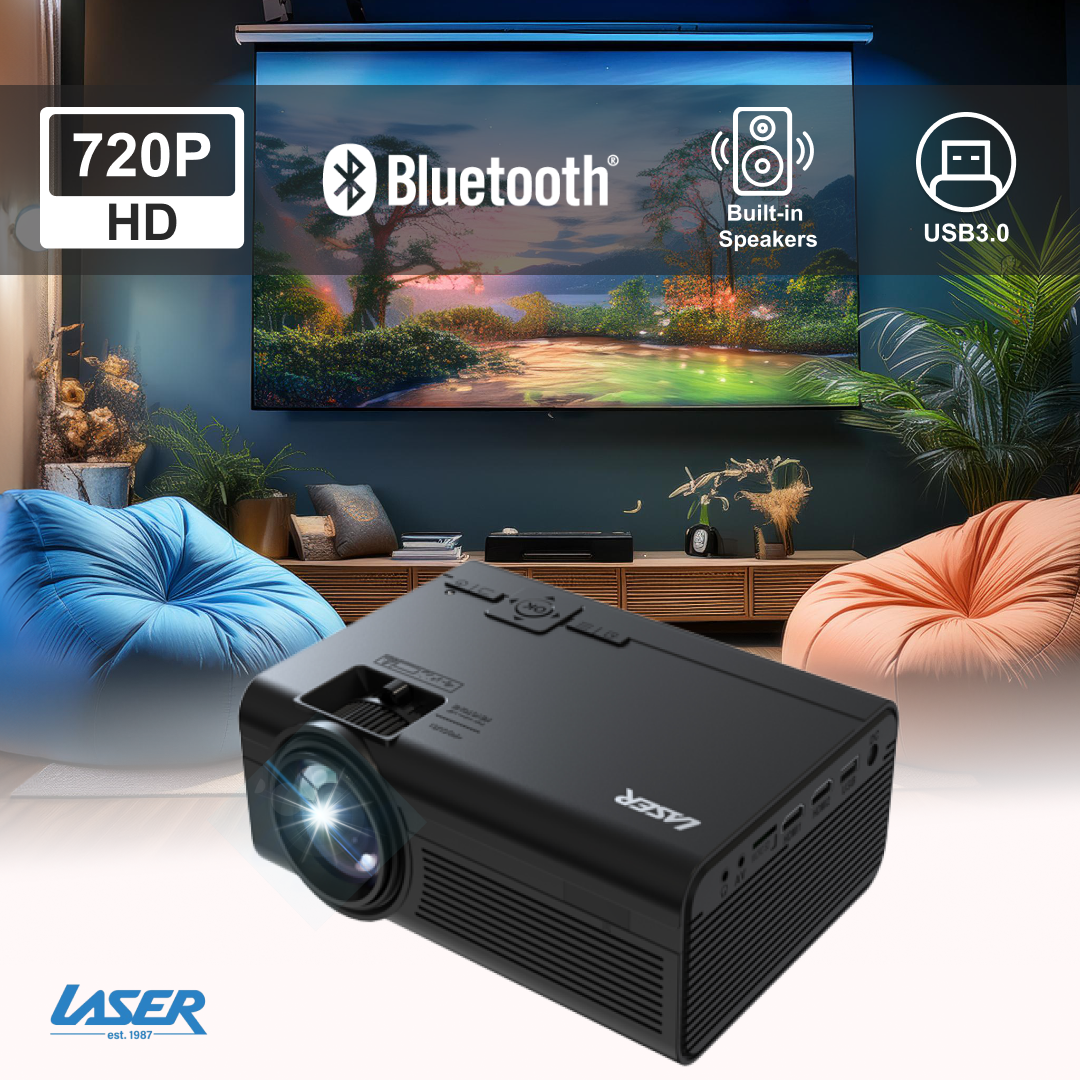 Laser HD Projector with Bluetooth & HDMI