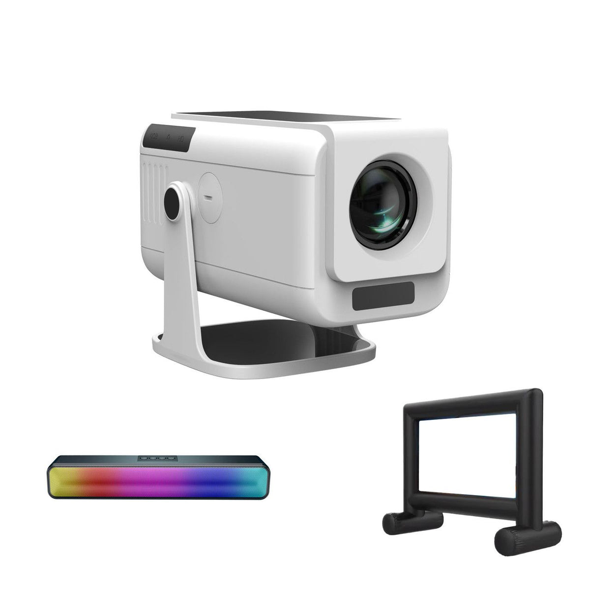 Precision Outdoor Gaming Projector Bundle with Inflatable Screen, 300lm