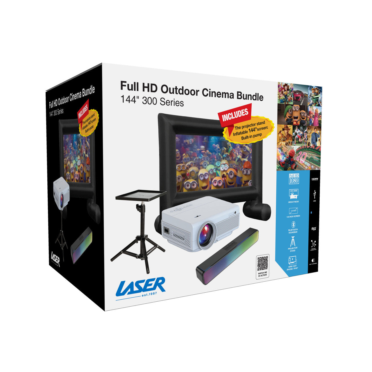 1080P Outdoor Cinema Bundle 144 Inch