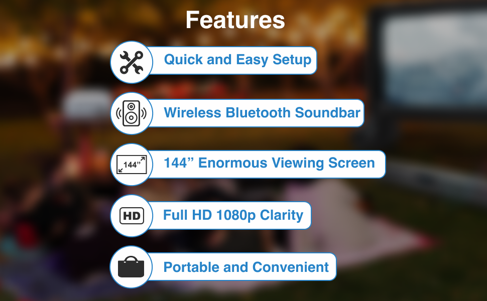 Laser Outdoor Cinema: Full HD Projector, 144" Screen & Soundbar