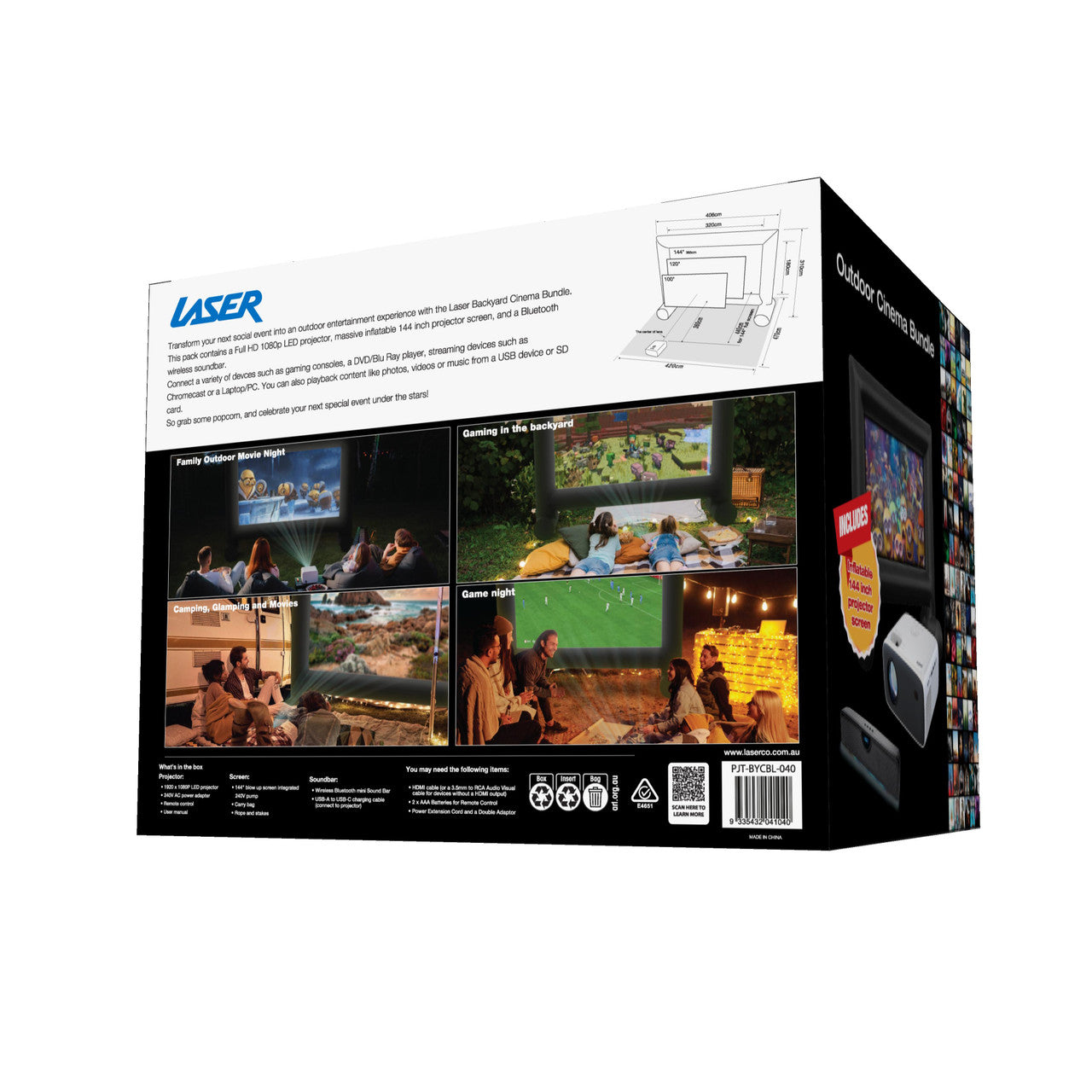 Laser Outdoor Cinema: Full HD Projector, 144