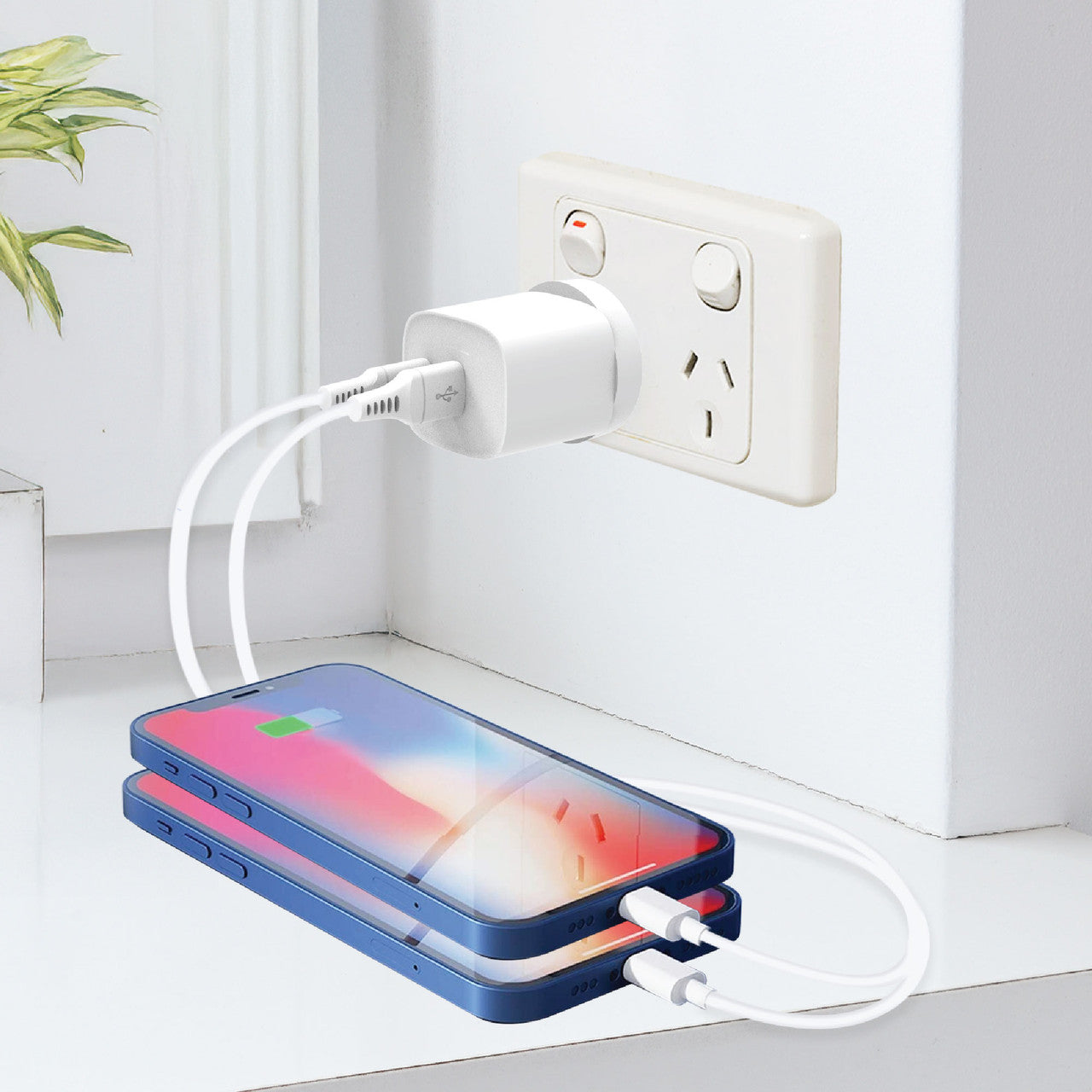Laser Wall Charger USB A and C Fast Charge 30W