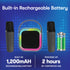 Laser Mini Karaoke Speaker with 2 Wireless Mics - Black