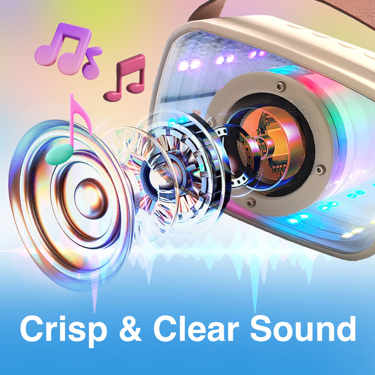 Laser Infinity Karaoke Speaker with Wireless Mic
