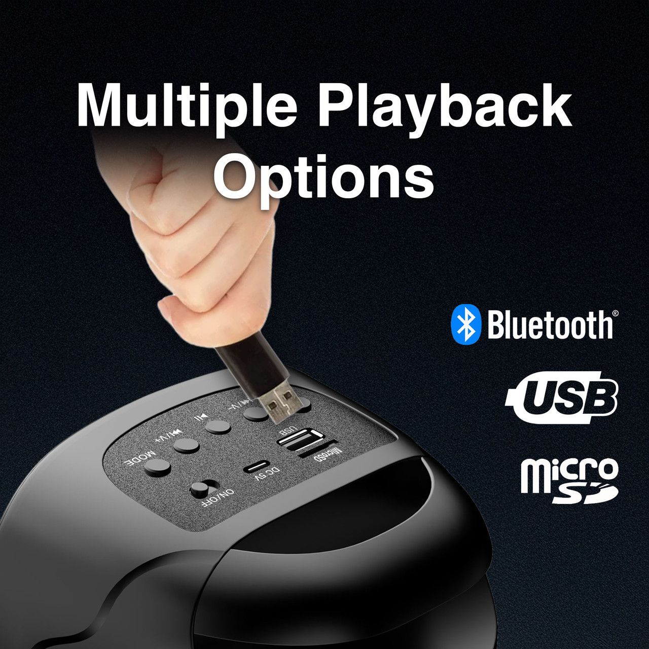 RGB Mini Party Speaker Black Bluetooth Sync Lights TWS Pairing Device
