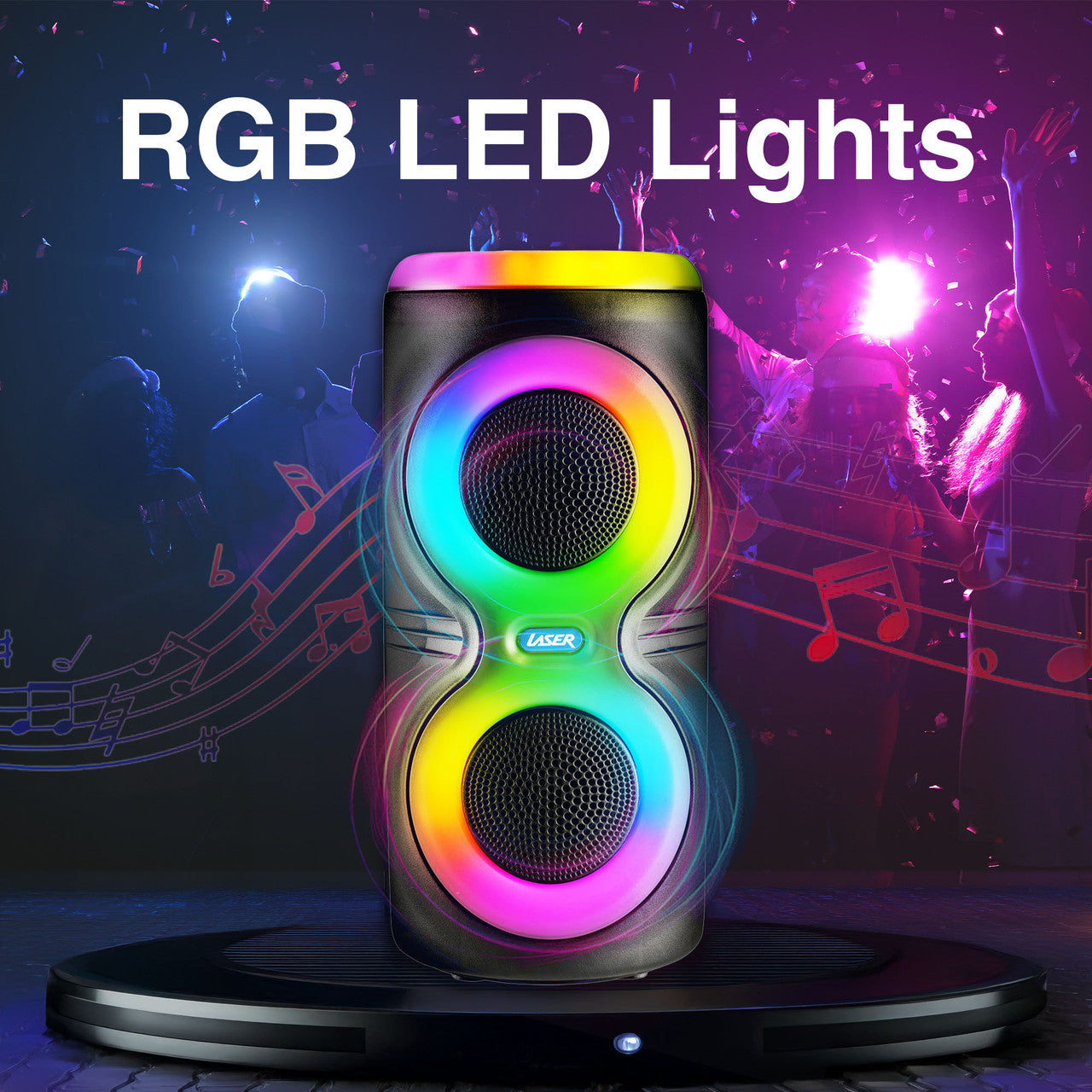 Laser RGB Party Speaker with Microphone Jack