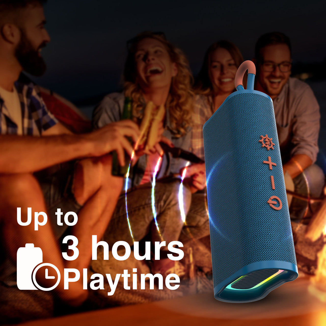 Laser Splash Proof Bluetooth Speaker Blue