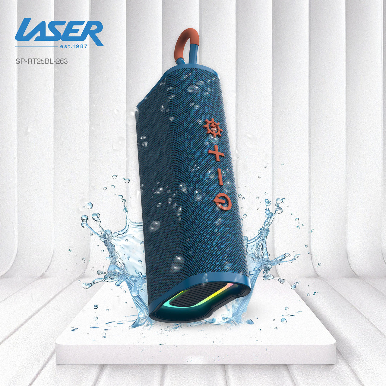 Laser Splash Proof Bluetooth Speaker Blue
