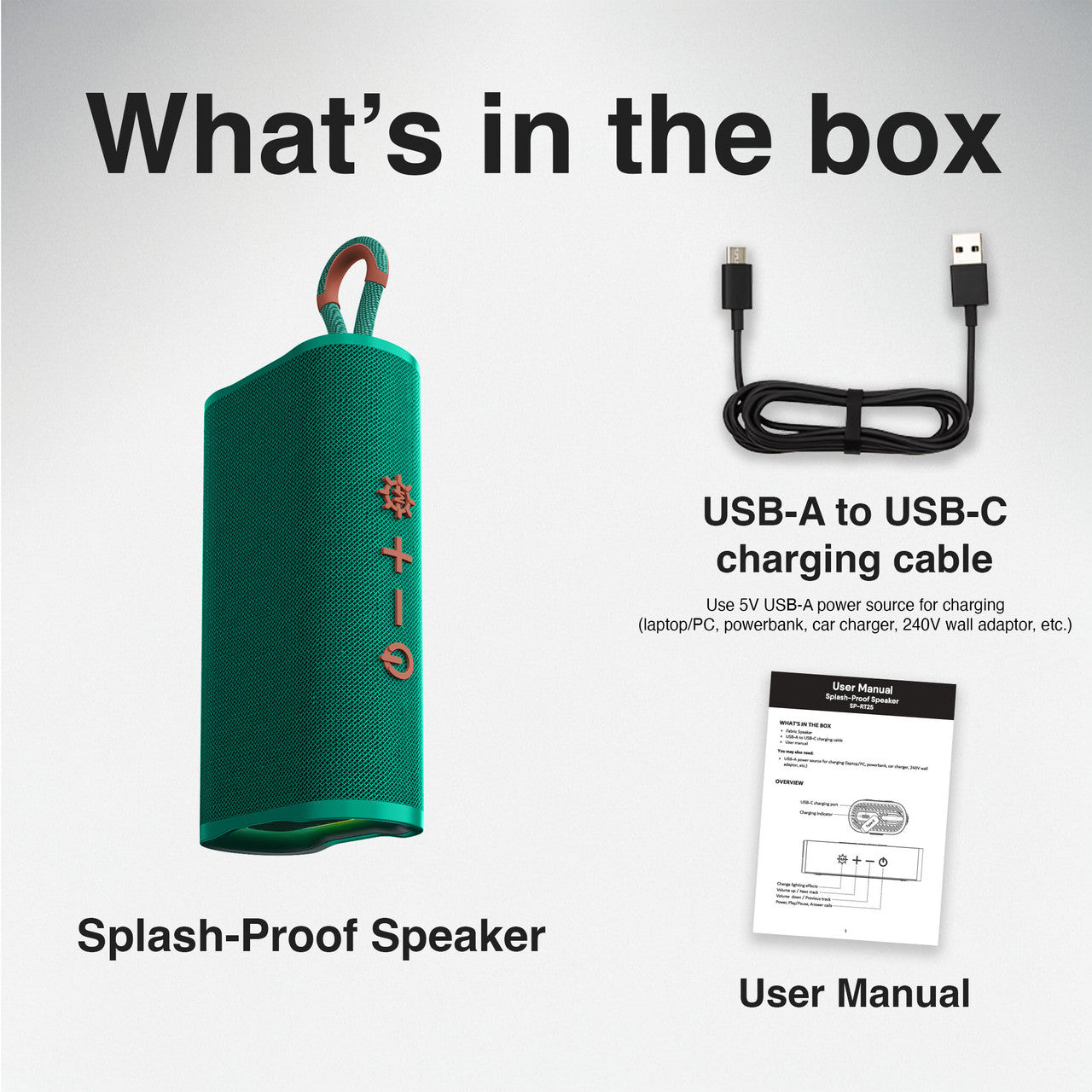 Laser Splash Proof Bluetooth Speaker Green
