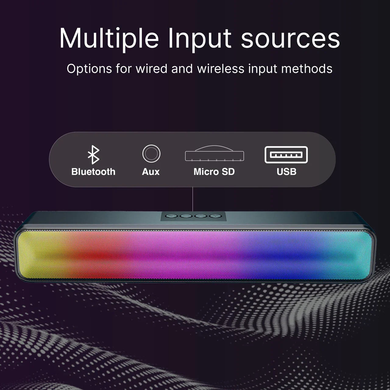 RGB Bluetooth Gaming Soundbar Black