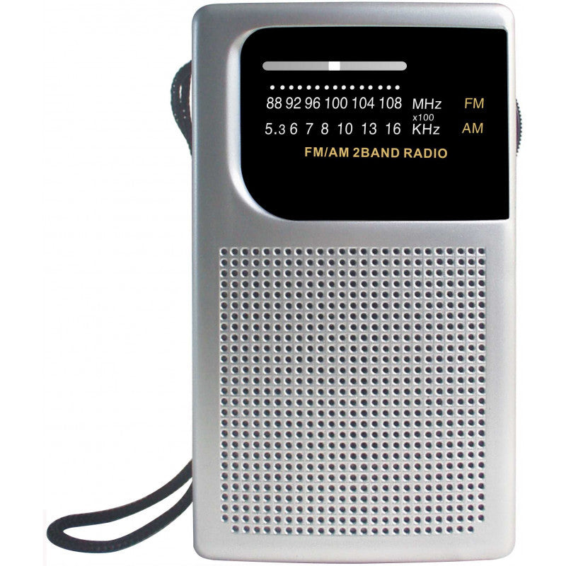 Pocket Radio AM FM Built-in Speaker and Earphones Socket