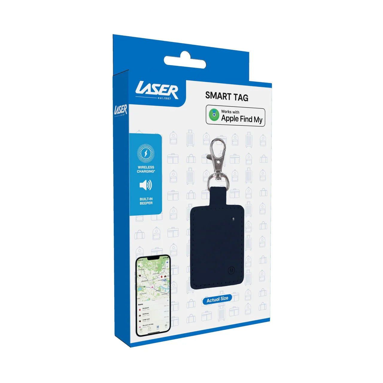 Mini Smart Tag with Wireless Charging Navy Blue