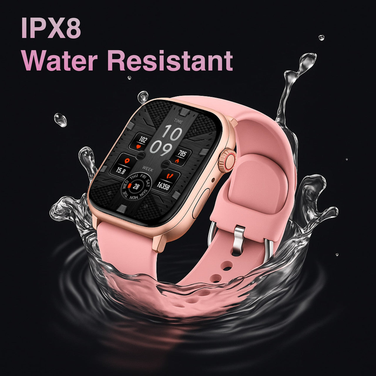 V-Fitness Smart Watch GPS and 2.1 inch Pink
