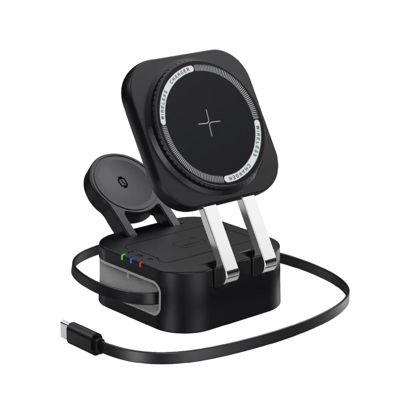 3 in 1 Foldable Wireless Charging Stand Black