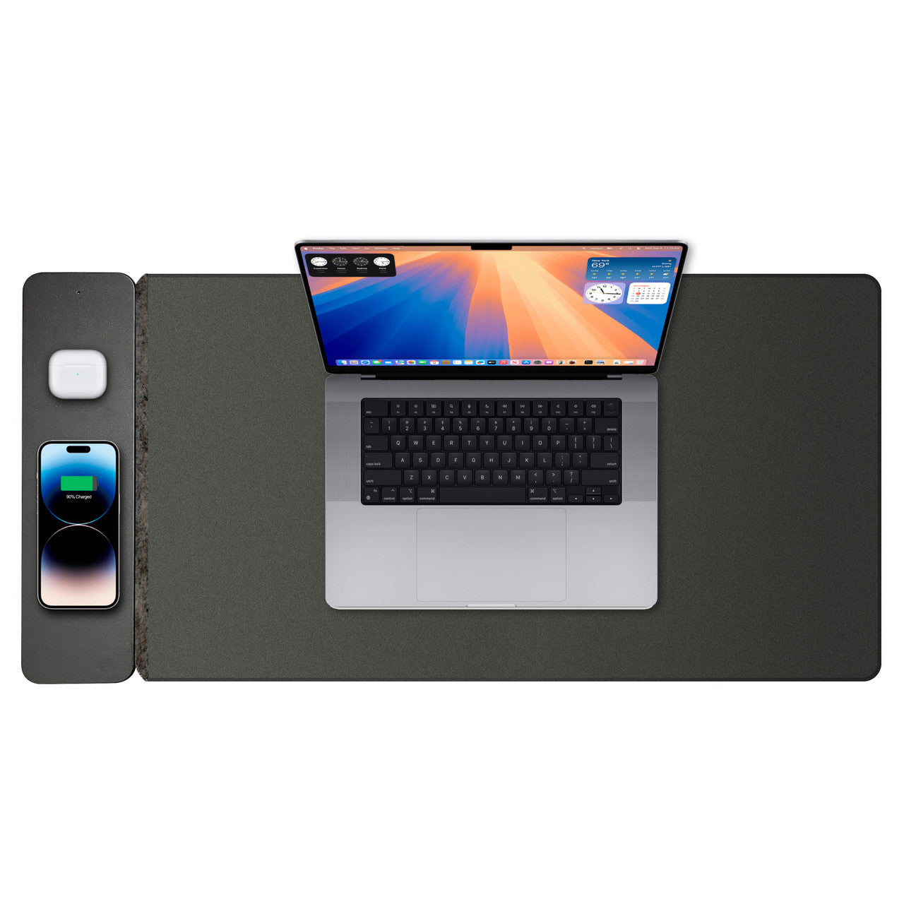 Wireless Charging Desk Mat Black