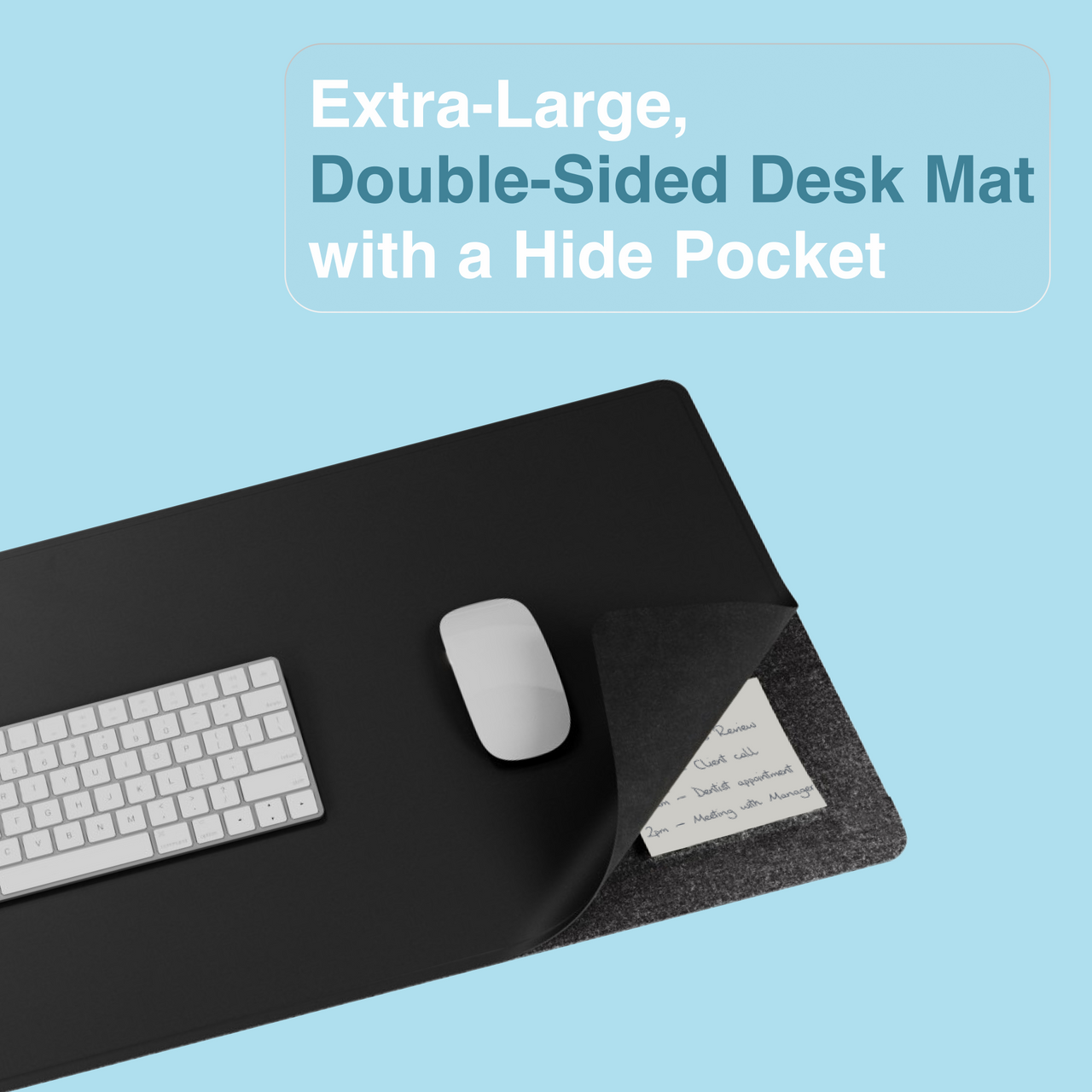 Wireless Charging Desk Mat Black