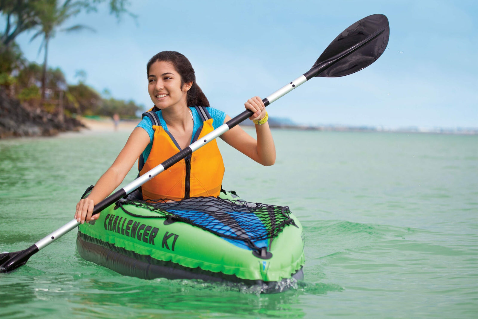 Challenger K1 Kayak Intex 1 Person Inflatable Boston Valve Green Design