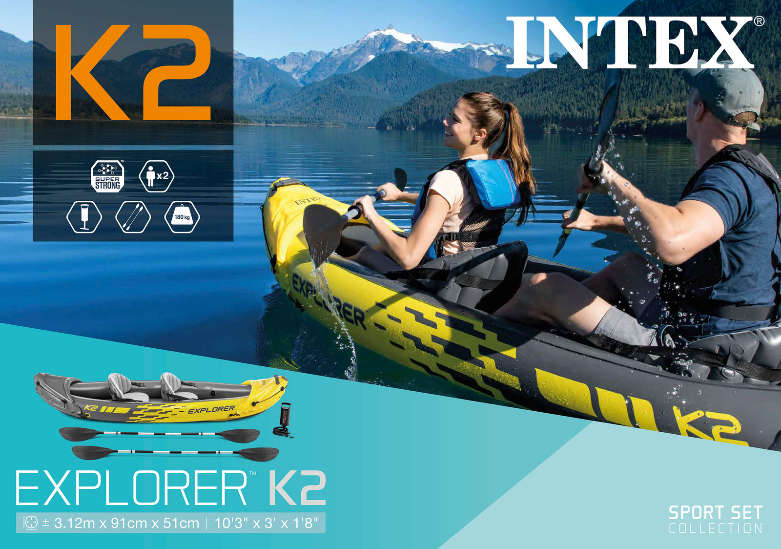 Explorer Inflatable K2 Kayak 68307