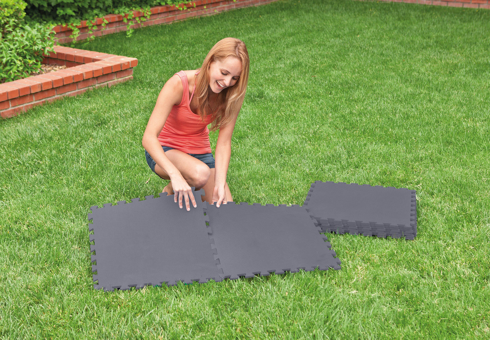 Gray Padded Floor Protector Interlocking 8 x 50x50x0.5cm 29084