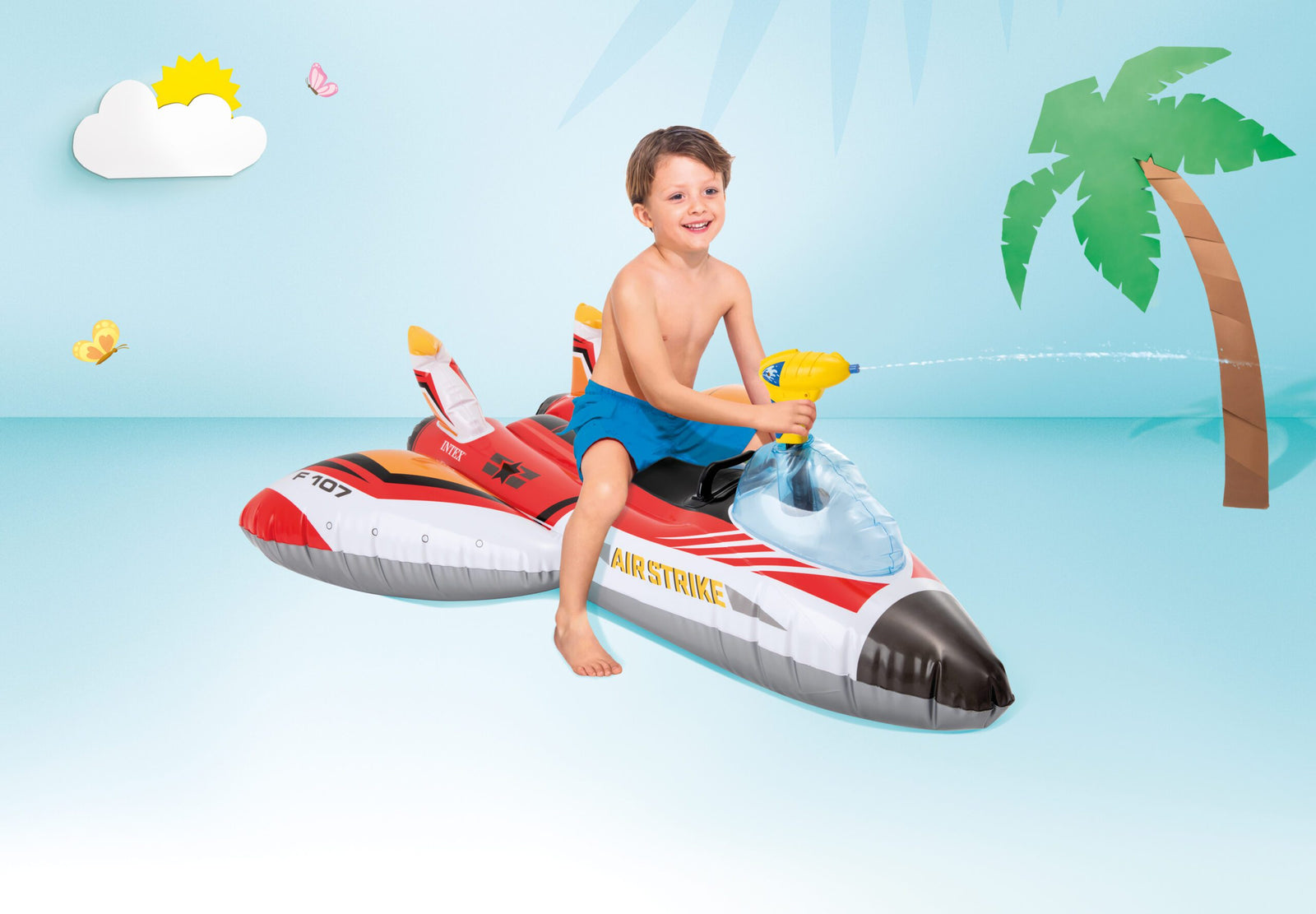 Water Gun Plane Ride-On Pool Toy 57536