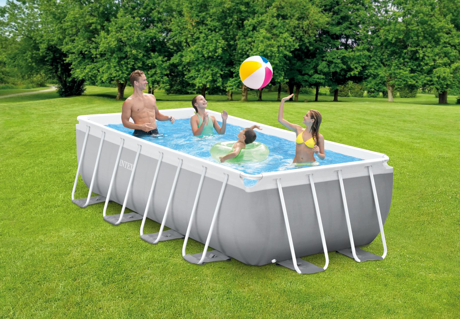 PRISM Premium Rectangle Metal Frame Pool Above Ground 4.0m x 2.0m 1.0m 26788