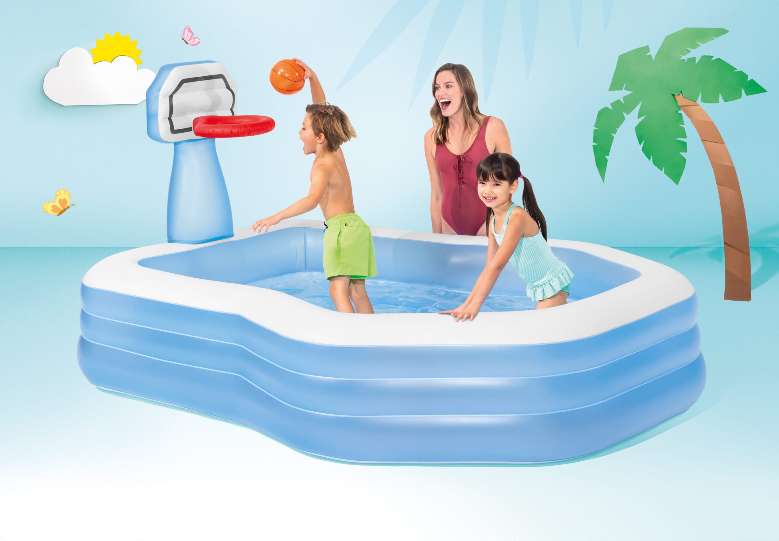 Swim Center Shootin' Hoops Inflatable Pool 2.57m x 1.88m 57183