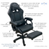 Spire Onyx Gaming/Office Chair w/ RGB Lighting And Massager Black 815EB