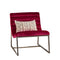 Glorie Velvet Armchair – Garnet Red Curved Accent Chair, No Assembly